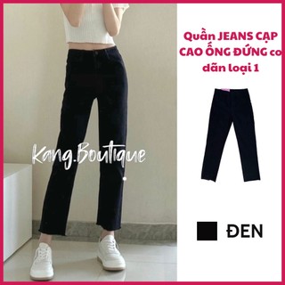 Quần jean ống đứng lưng cao quần bò ống đứng nữ lưng cao chất co giãn tốt Kang Boutique Q005