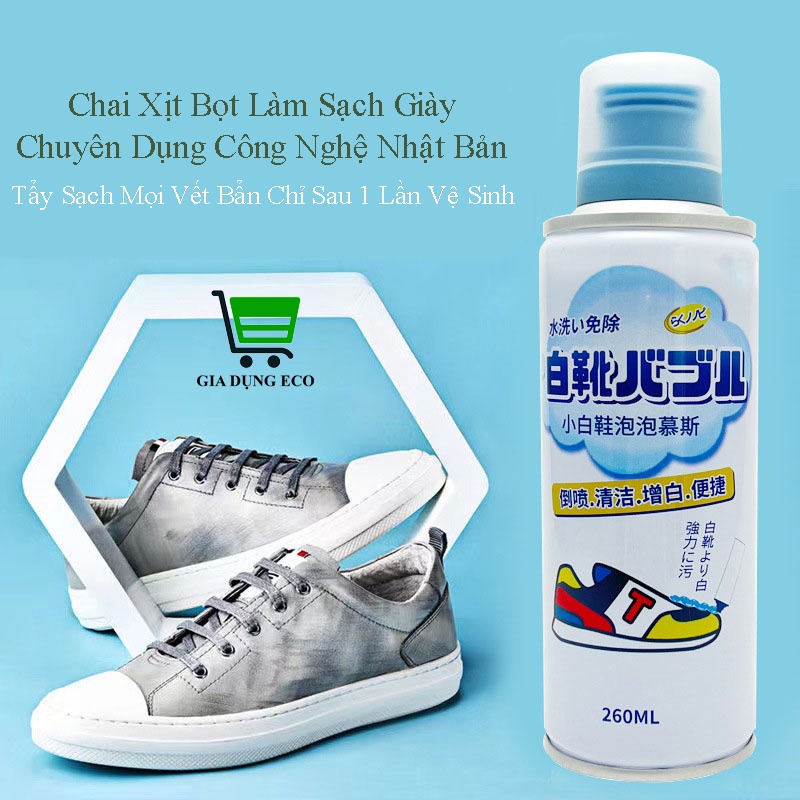 Bình Xịt Bọt Tuyết Giặt Khô Giày Nhật Bản, Dung Dịch Vệ Sinh Giày, Vệ Sinh Giày Cao Cấp