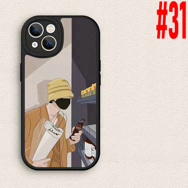 XPN| Ốp lưng Đối với iPhone 6 6s 7 8 Plus X Xr Xs Max 11 12 13 14 15 Pro Max Soft Couple Coffee Hat Boy Girls Camera Protect Phone Case
