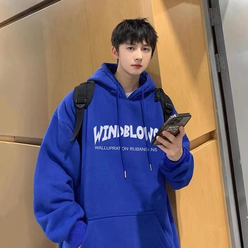 Áo Khoác Hoodie Chui Đầu Cỡ Lớn Màu Xanh Dương Klein Phong Cách Mùa Thu Mới 2022 Cho Cặp Đôi