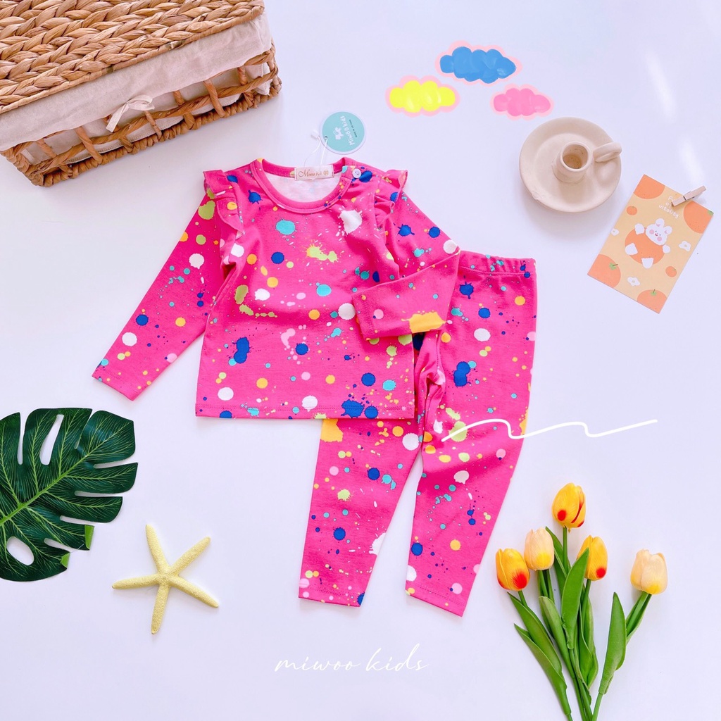 ( Bảng 1) Bộ dài tay Miwoo kids cho bé gái.