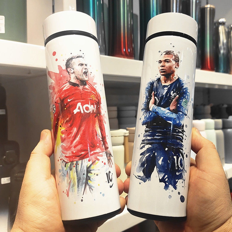 Bình Giữ Nhiệt Thông Minh In Hình Cầu Thủ Messi Có Đồ Lọc Trà Tiện Dụng
