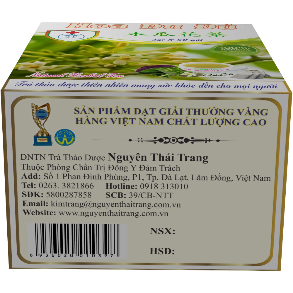 Trà Hoa Đu Đủ- Hỗ Trợ Bệnh Ho, Viêm Phổi- Hộp (50 Túi Lọc X 2gr) - Nguyên Thái Trang – Thảo Dược Thiên Nhiên