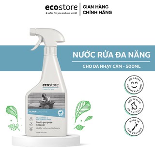 Nước rửa đa năng gốc thực vật cho Da nhạy cảm ECOSTORE 500ml sạch khuẩn - không lưu hóa chất (Ultra Sensitive)