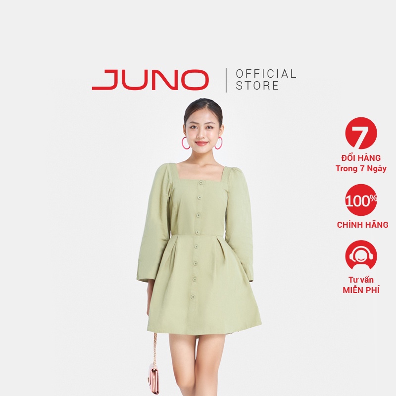 Đầm Mini Nữ Thời Trang JUNO Tay Dài Cột Dây JNDLU041