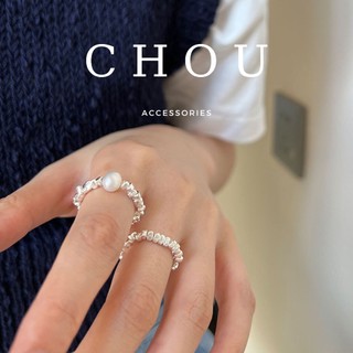 Nhẫn Màu Bạc Hạt Ngọc | CHOU ACCESSORIES |