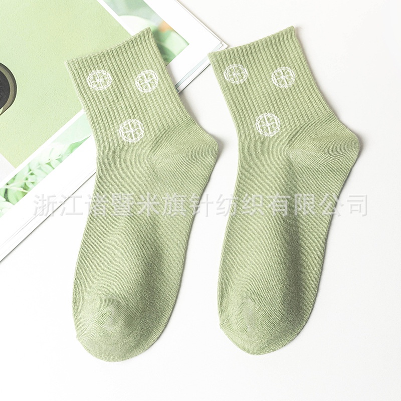 Vớ cotton Màu Trắng Phong Cách Hàn Quốc Thời Trang Thu Đông Cho Nữ