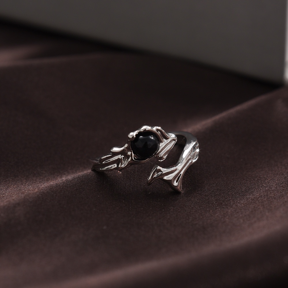 Nhẫn Đính Đá Pha Lê Phong Cách Punk Hip Hop Đơn Giản Thời Trang Cho Nam Và Nữ