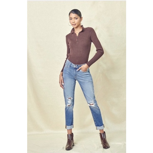(Q968) Quần jeans kiểu rách màu xanh loang xuất khẩu - Thanh lý vnxk