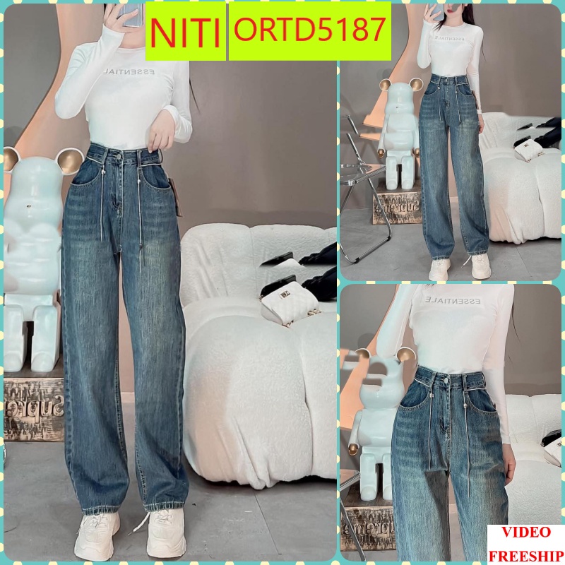 [ORTD5187] QUẦN JEANS NỮ ỐNG RỘNG TRƠN LAI CUỐN MÀU XANH ĐẬM DƠ NHẸ CỰC CHẤT HOT HIT DÀNH CHO CÁC BẠN NỮ NITIQC