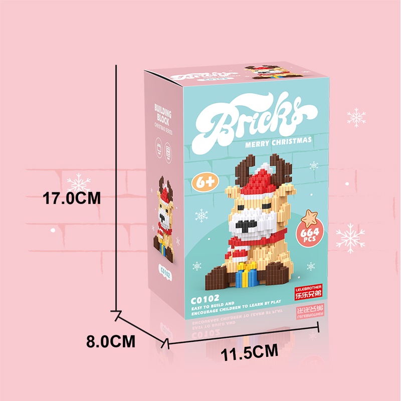 Đồ Chơi Lắp Ráp Mô Hình Ông Già Noel / Người Tuyết / Cây Thông / Nai Sừng