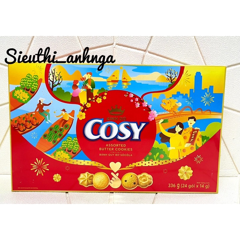 Bánh quy bơ cosy hộp giấy kinh đô 336g kèm túi xách_ HÀNG TẾT