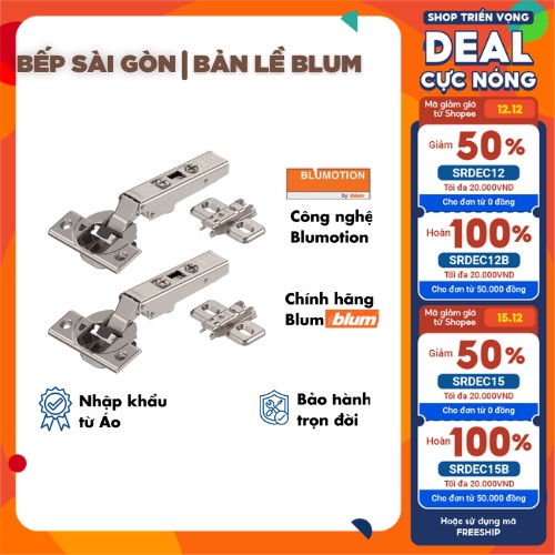 Bản Lề Giảm Chấn Blum, Nhập Khẩu Từ Áo, Bảo Hành Trọn Đời Gỗ, Trọn Bộ Gồm Bản Lề Và Đế Không Điều Chỉnh