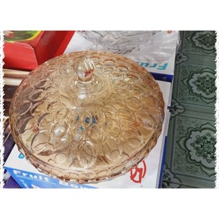 Xả Kho KHAY MỨT THỦY TINH PHA LÊ VÀNG KIM SANG CHẢNH