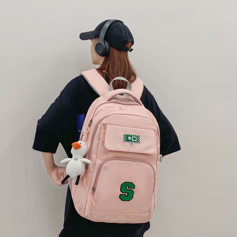 Balo đi học PRETTYZYS sức chứa lớn 15.6 inch thời trang Hàn Quốc 2023 trẻ trung cho nữ