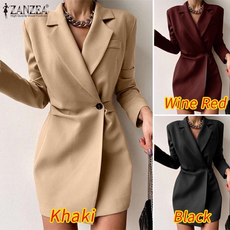 Áo blazer nữ ZANZEA tay dài phối nút thanh lịch thời trang