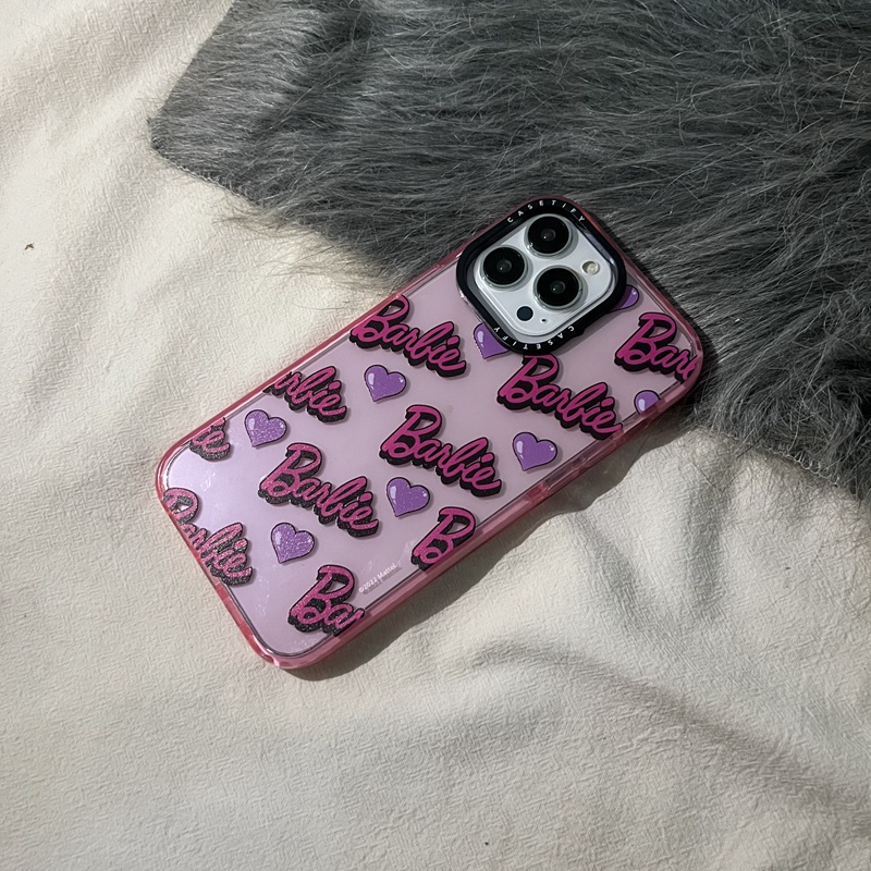 Ốp Điện Thoại TPU Silicone Dẻo In Hình Logo Barbie Cho iPhone 7 8 X XS XR 11 12 13 14 Plus Pro Max
