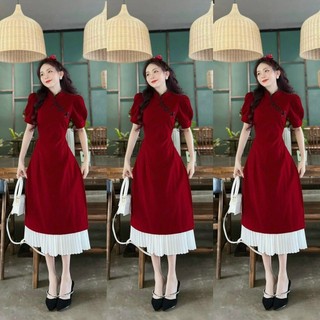 sét bộ thời trang nữ cổ tàu váy trong lụa dâp mt