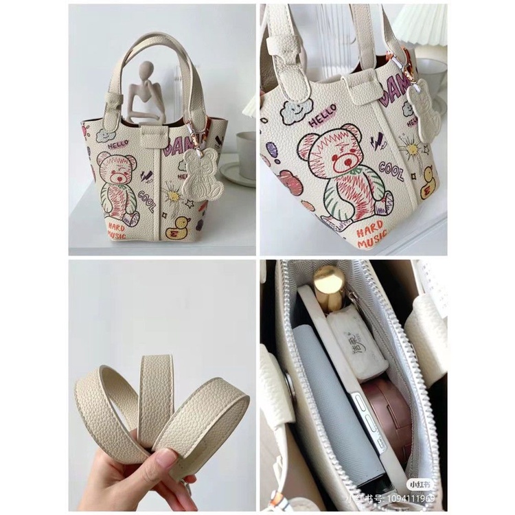 Túi đeo chéo mini tote da mô hình graffiti túi xách nữ đẹp