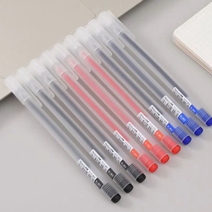 Bút gel ngòi 0.5mm văn phòng phẩm màu đen đỏ xanh nhanh khô