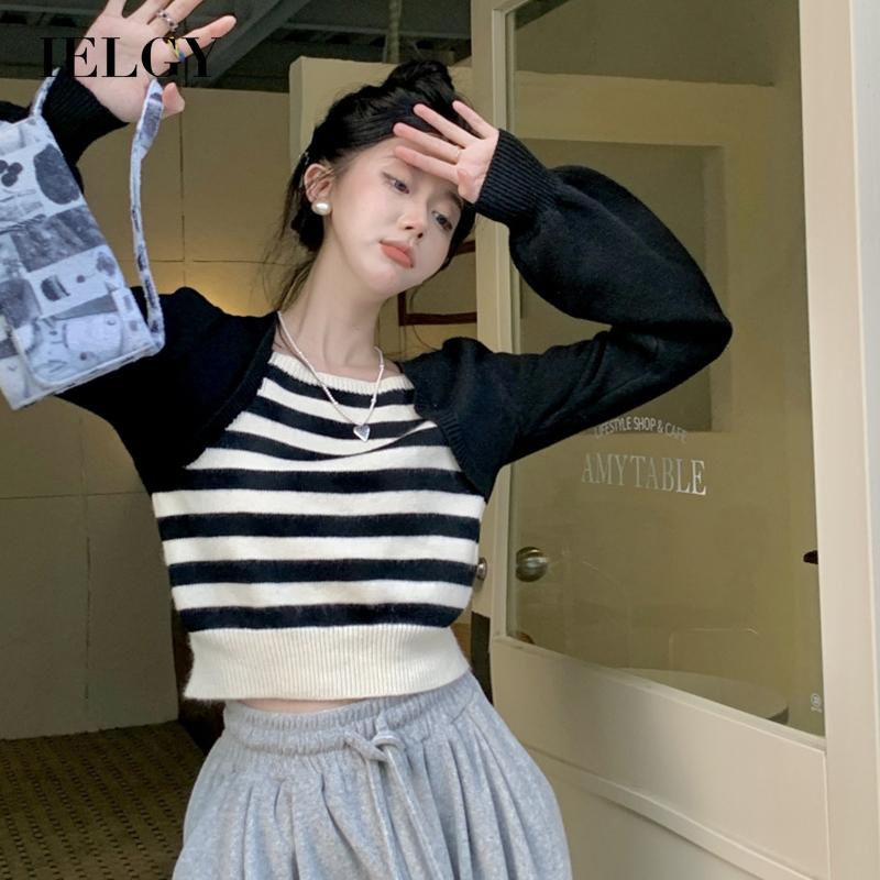 Áo sweater IELGY dáng rộng ngắn thời trang cho nữ