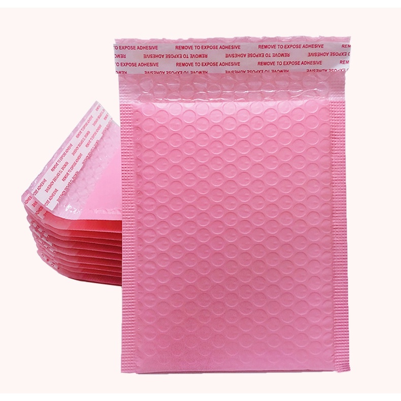 11x13cm - 50 Túi nilon Hồng Túi gói hàng chống sốc lót bóng khí niêm phong