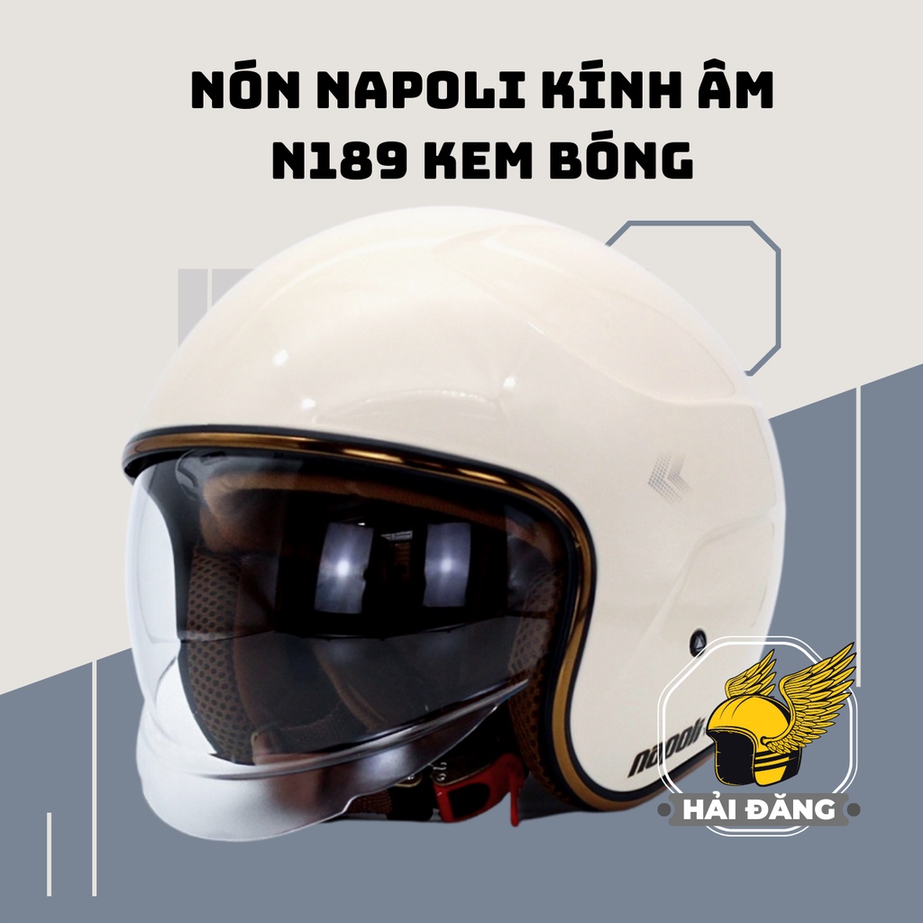 Mũ Bảo Hiểm ¾ Đầu Kính Âm Napoli N189 Nhiều Màu size M(54-56 cm) - L (57-59 cm) - Bảo Hành 12 Tháng