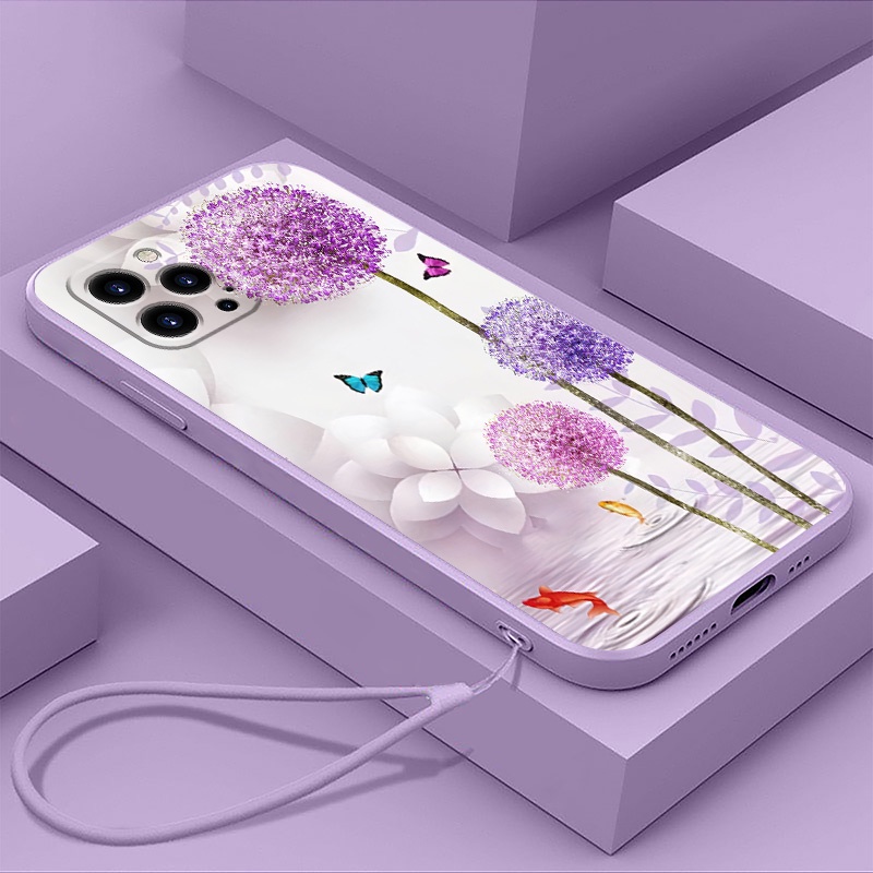 Ốp Điện Thoại silicone Lỏng Có Dây Đeo Cho iphone 12 iphone 12 pro iphone 12 pro max iphone 12 mini 