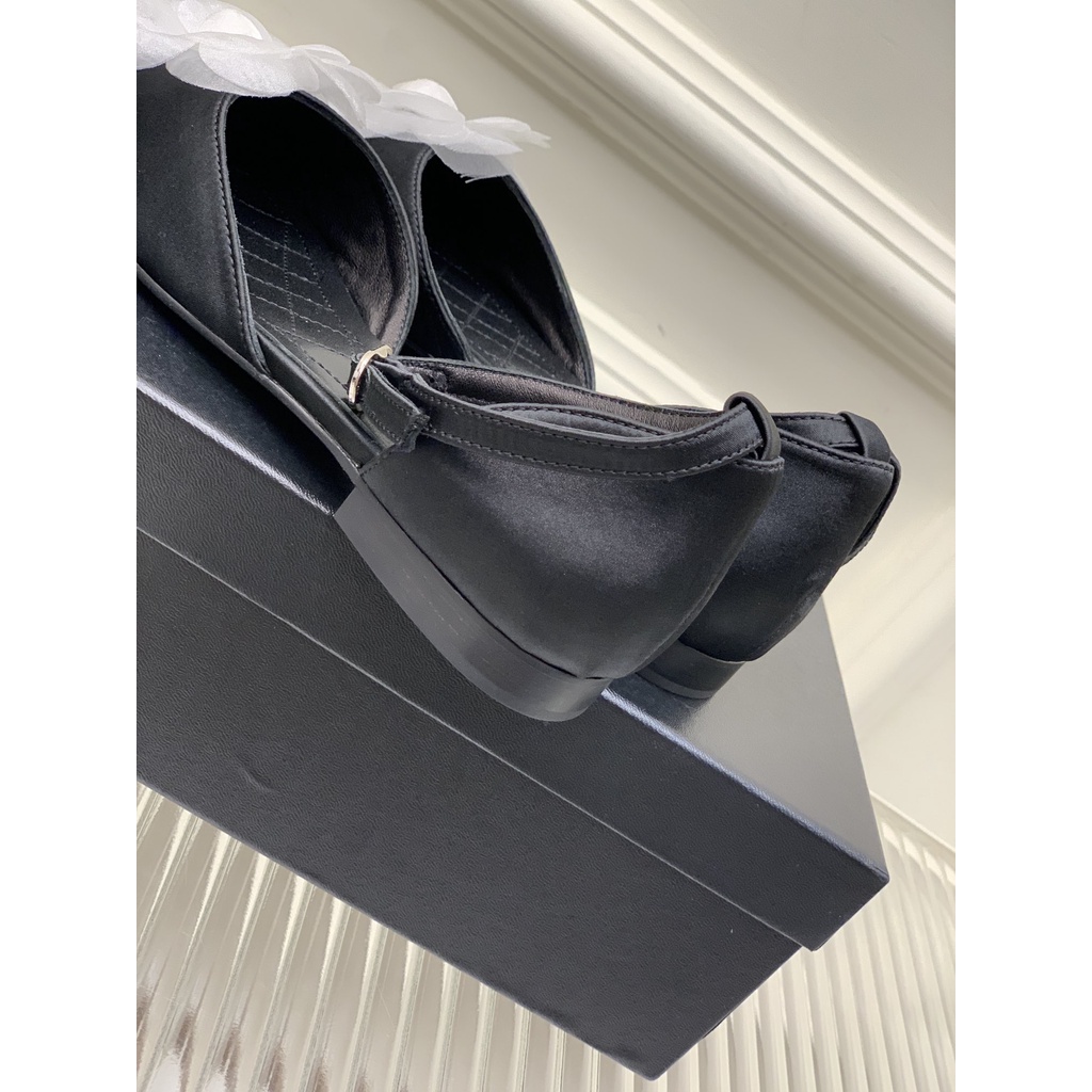 Giày búp bê đính hoa trà camellia thời trang cao cấp Channel CN phong cách thanh lịch, nữ tính