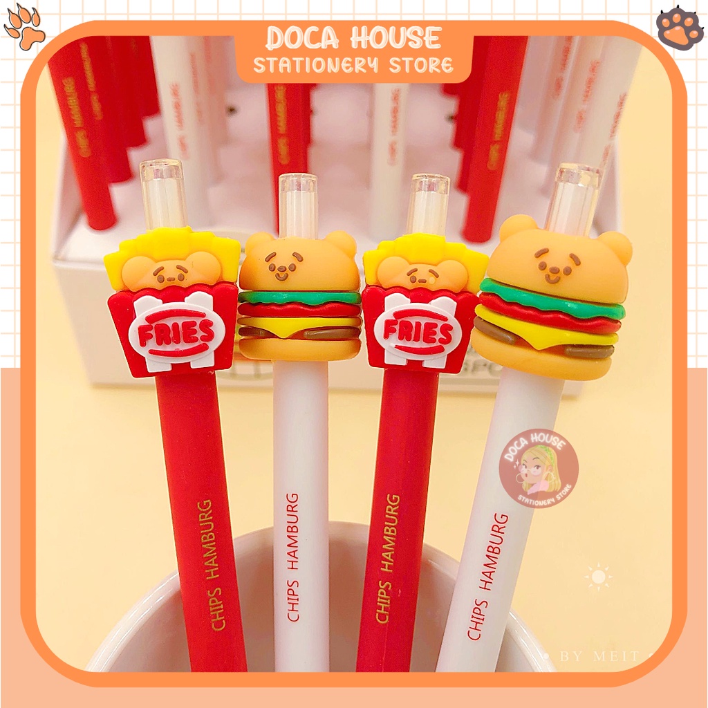 Bút Chì Kim, Bút Chì Bấm Chips Hamburg Ngòi 0.5mm Hình Đồ Ăn Dễ Thương