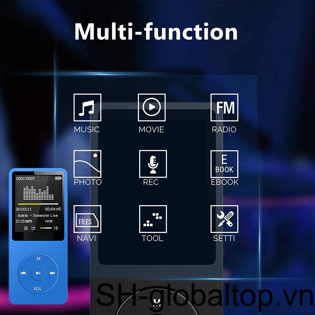 Máy Nghe Nhạc MP3 1 / 2 Màn Hình Kỹ Thuật Số Chống Ồn Kỹ Thuật Số Có Thể Sạc Lại Kèm Mic