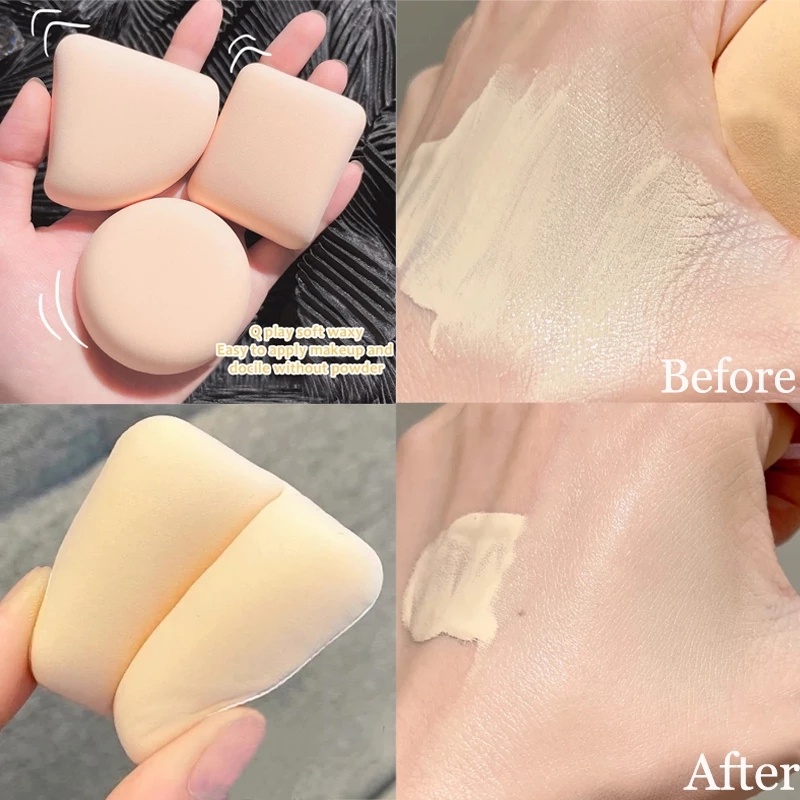 Mút Trang Điểm Mềm Mại Hình Tròn / Vuông Có Thể Sử Dụng Ướt Và Khô