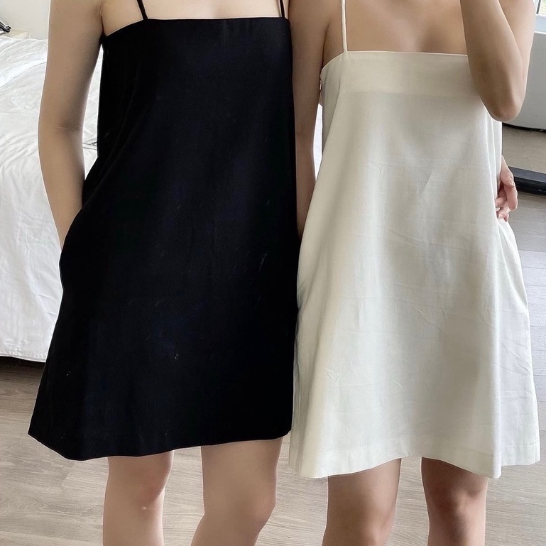 LENIN DRESS 🤎 Đầm Hai Dây Chất Lenin Basic Dress mùa hè xinh yêu