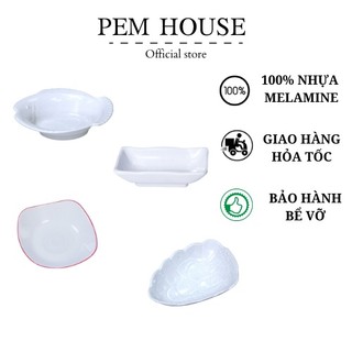Chén Chấm Nhựa Màu Trắng Nhiều Size