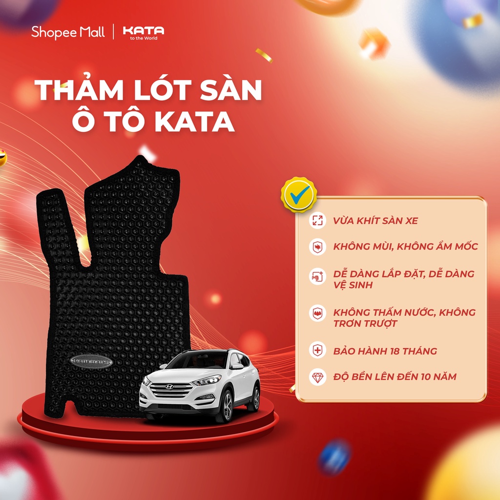 Thảm lót ô tô KATA cho xe Hyundai Kona  - Khít với sàn, Chống trơn, Không mùi, Không ẩm mốc