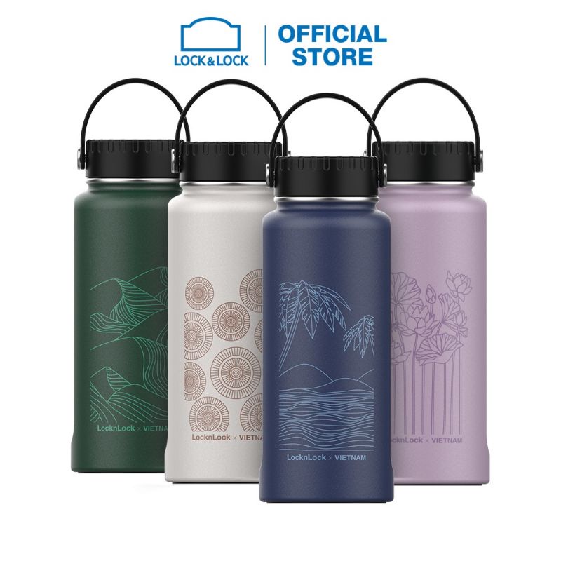 Bình giữ nhiệt Lock & Lock Riga 897ml [FREESHIP] kèm ống hút + cọ
