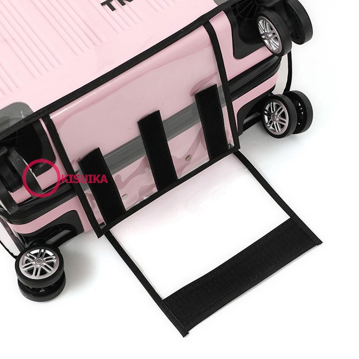 Bao trùm vali có dây kéo quai xách và cần kéo trong suốt Túi bọc vali silicon Áo trùm vali bảo vệ nhựa t