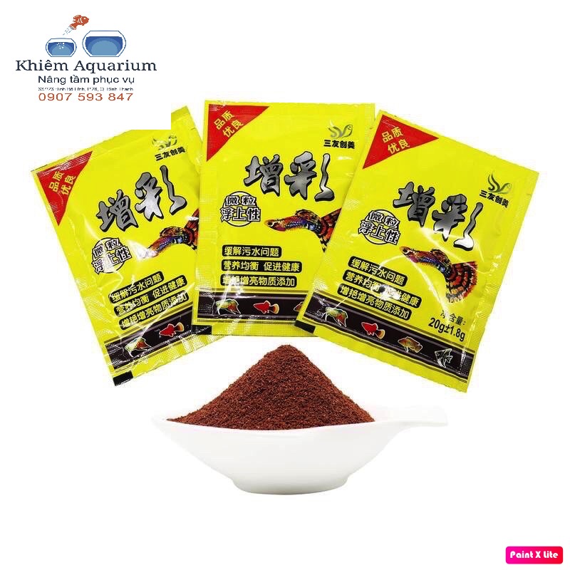 HANAH AQUARIUM_Cám groom cá nhỏ, thay trùn chỉ 42% đạm