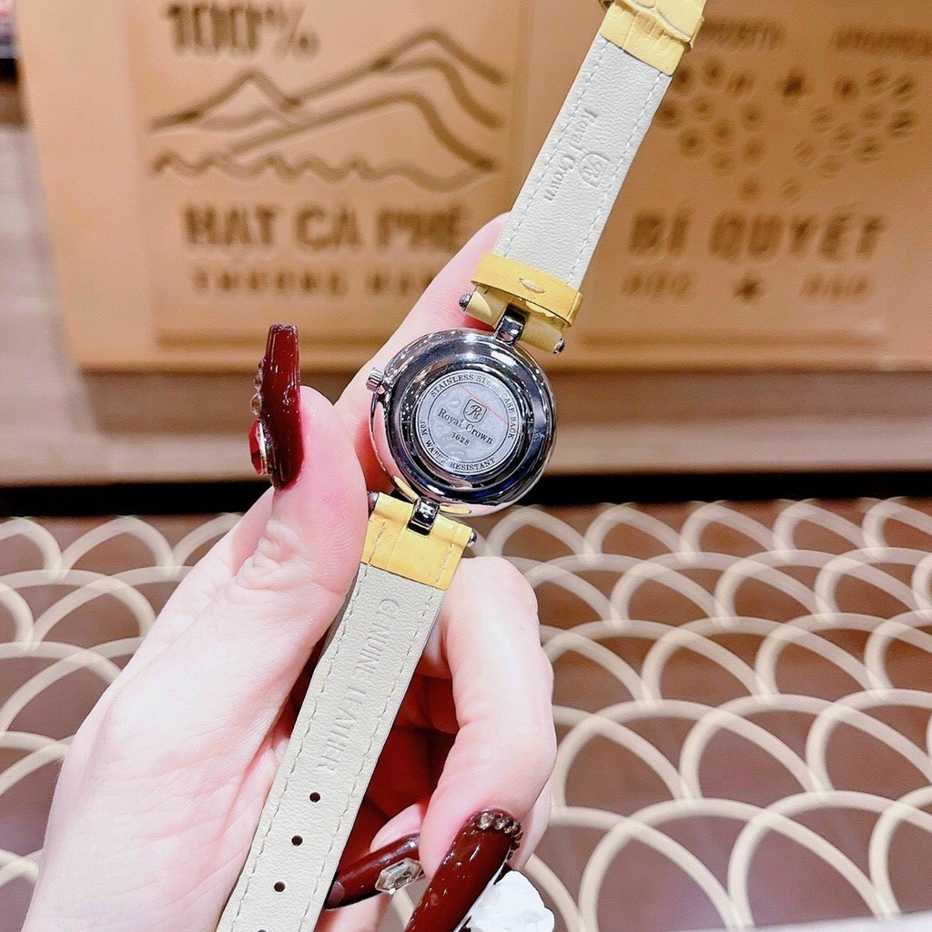 Đồng hồ nữ Royal Crown dây da cao cấp - Bảo hành 12 tháng