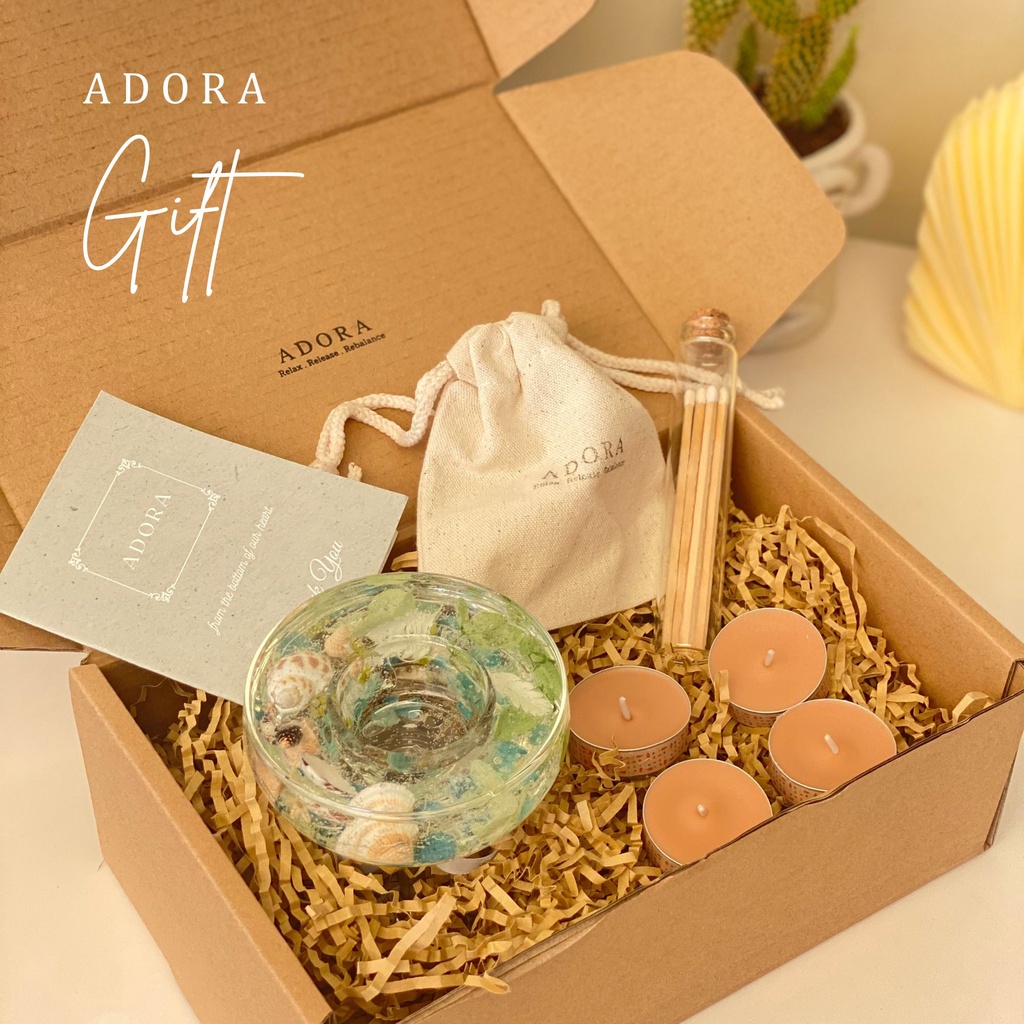 Quà sinh nhật cho bạn thân | Set quà tặng nến thơm Jelly No.3 | ADORA CANDLE