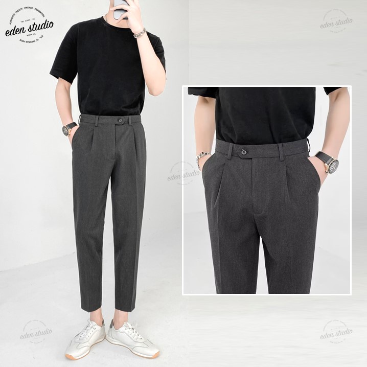 Hattongutto COD OOTD Quần Tây cotton Ôm Dáng Phong Cách Doanh Nhân Thời Trang Cho Nam