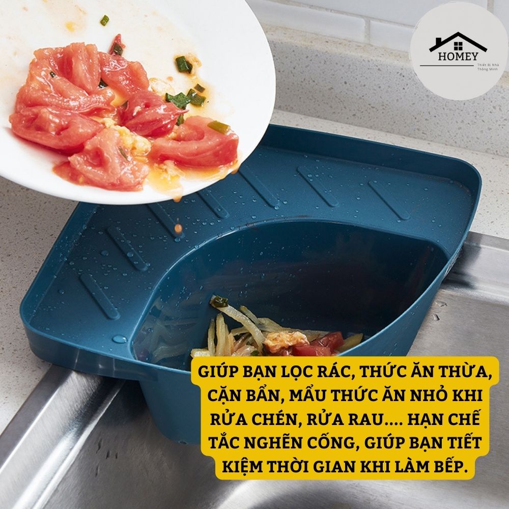 Homey - Kệ Giá Rổ Lọc Thức Ăn Thừa, Đựng Xà Bông  - Tiết Kiệm không Gian - Đa Năng - Màu Ngẫu Nhiên