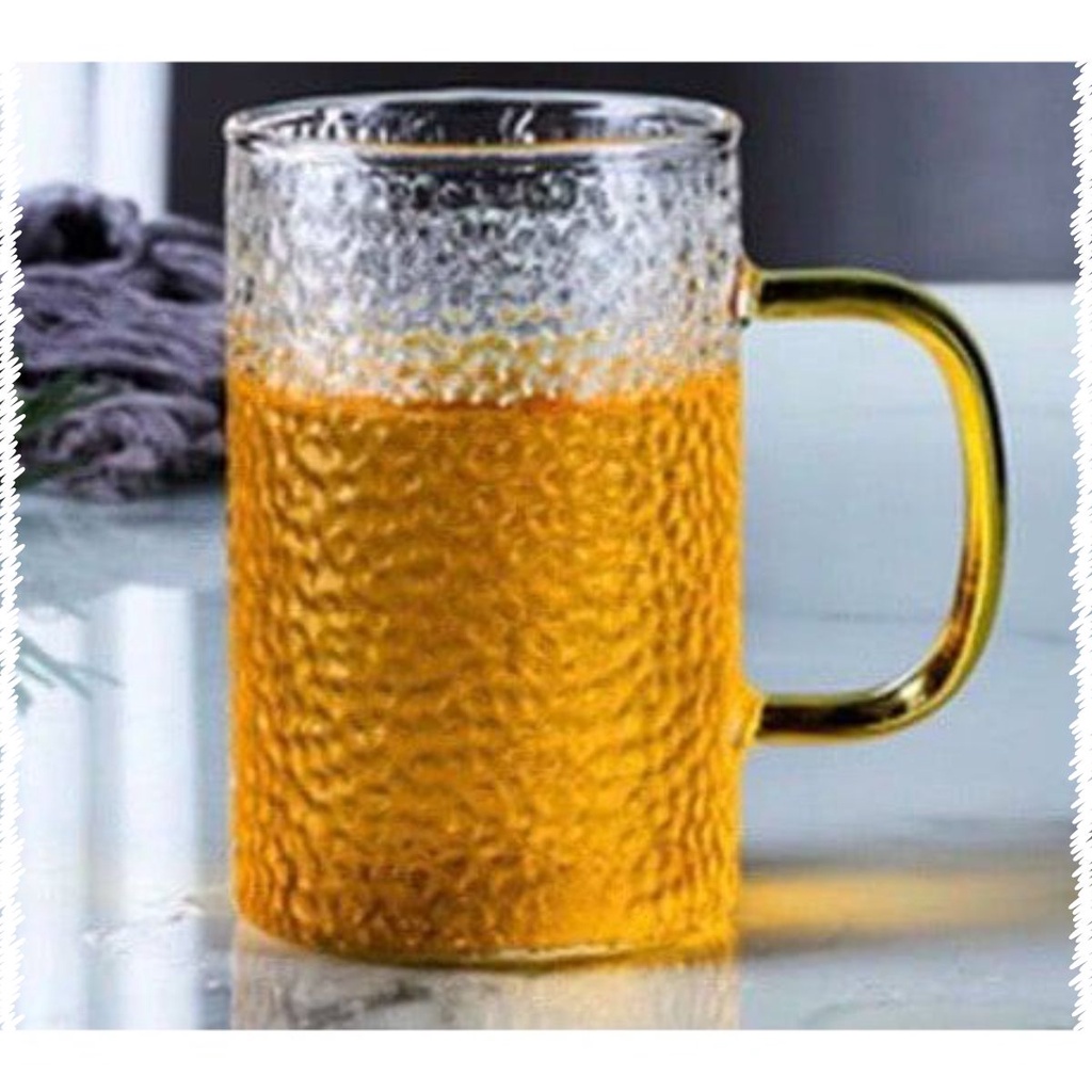 Cốc thủy tinh chịu nhiệt cao cấp vân sần cao, hàng cao cấp bán lẻ 1 chiếc