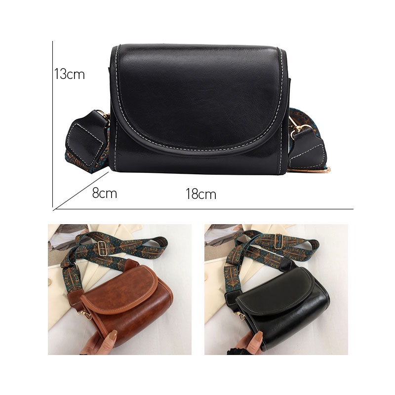 Mischa Túi Đeo Vai Bằng Da PU Màu Trơn Phong Cách Phương Tây Cổ Điển Thời Trang