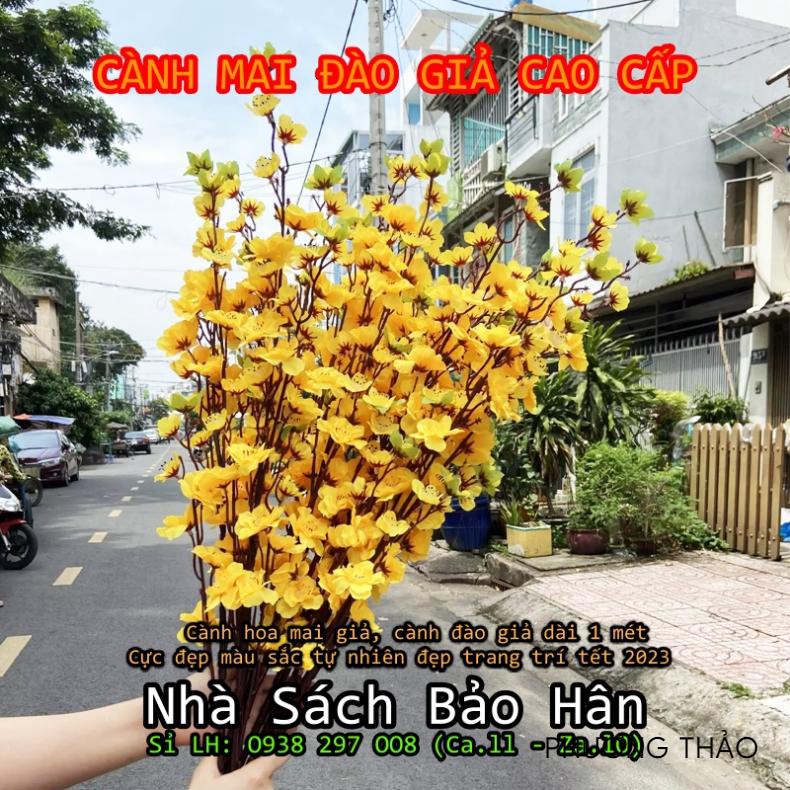 (Combo sỉ 10 cành) Hoa đào hoa mai giả dài 1m đẹp màu sắc tự nhiên trang trí Tết 2023 [𝗩𝗣𝗣 𝗣𝗛𝗨̛𝗢̛𝗡𝗚 𝗧𝗛𝗔̉𝗢]