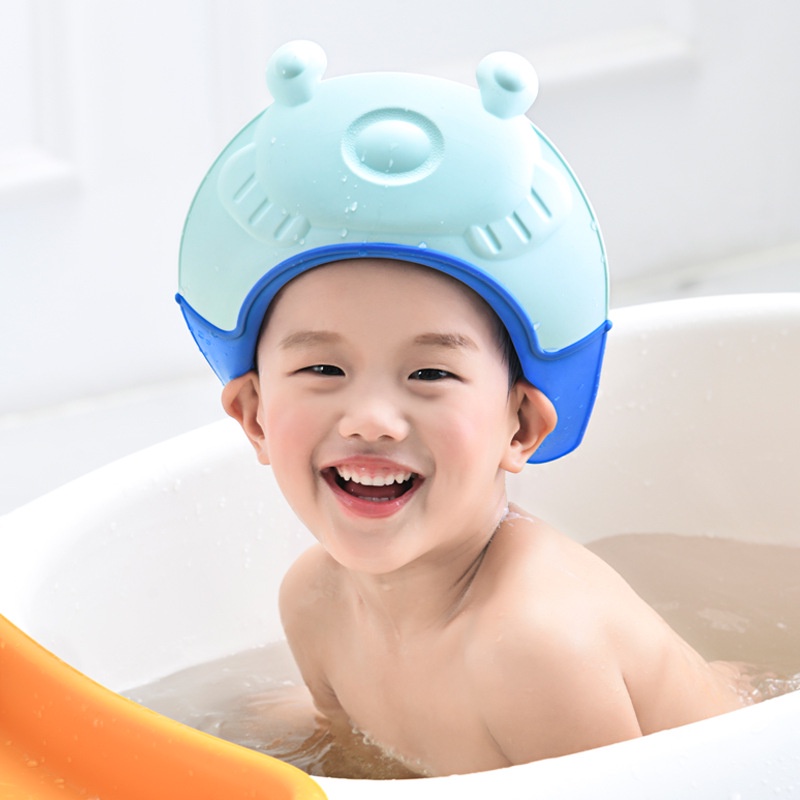 Mũ tắm chắn nước cho bé silicon, mũ gội đầu cho bé Lotacom baby