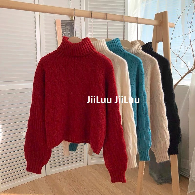 Áo len thừng mịn cổ lọ dáng vừa
