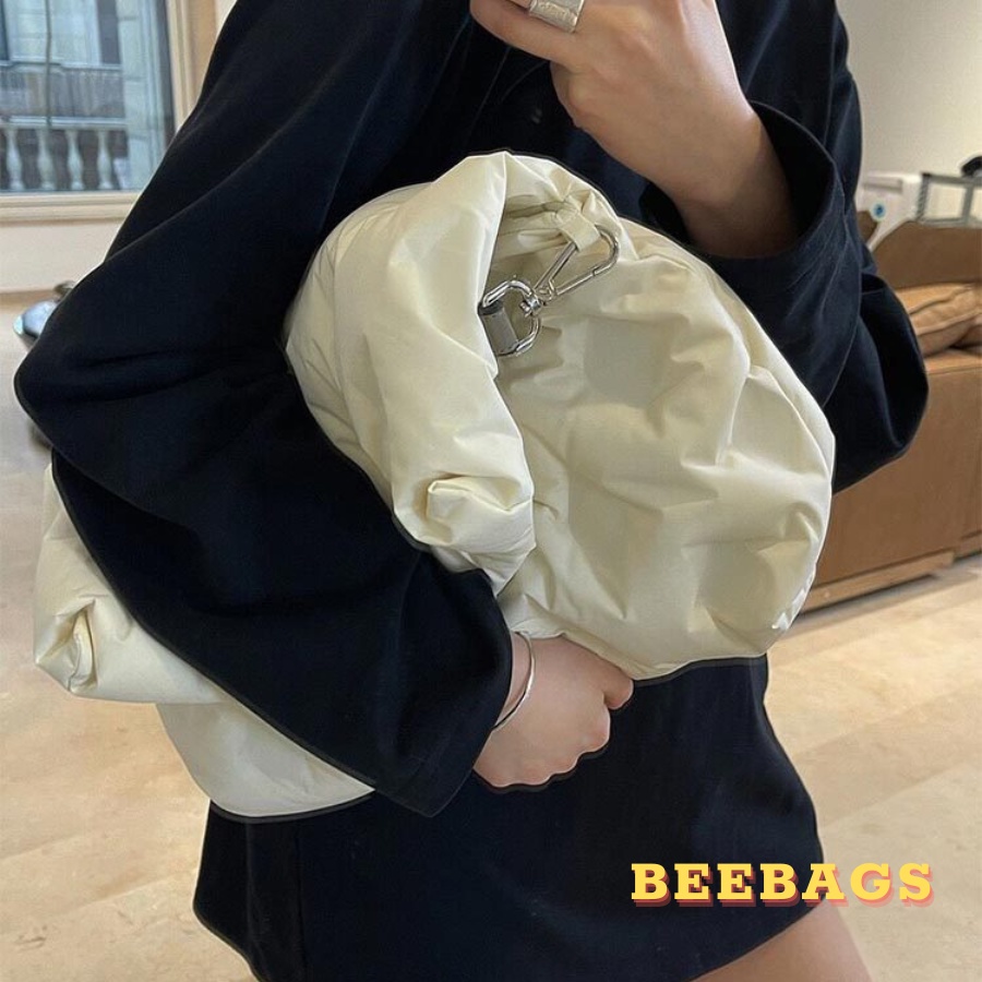 Túi Phao Đeo Chéo Basic Màu Trắng Kem Cá Tính Phù Hợp Nam Nữ | PHAO26 | Túi Xách Vải Phao Đi Học Đi Chơi Dễ Phối Đồ