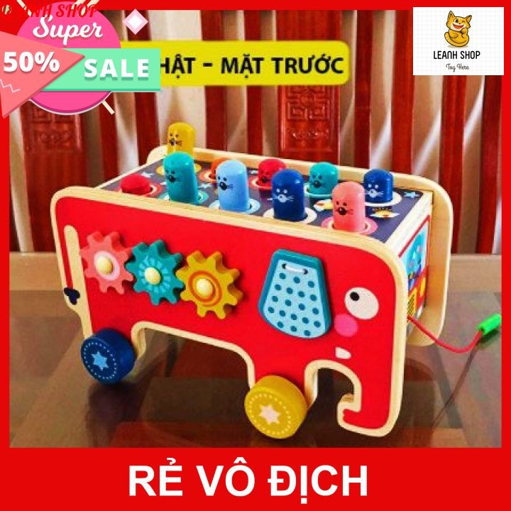 Đập chuột gỗ kết hợp đàn đa năng bằng gỗ 4in1 cao cấp cho bé - đồ chơi trí tuệ