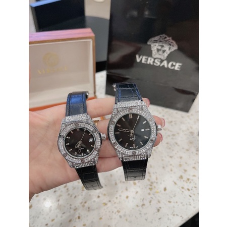 Đồng hồ nữ Hub mặt tròn đính viền đá dây cao su thơm vani cao cấp DHN601 - Shop6906